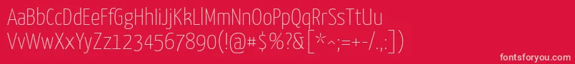 YanonekaffeesatzExtralight Font – Pink Fonts on Red Background