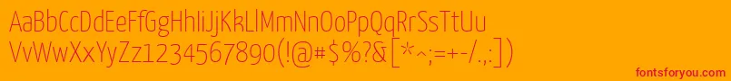 YanonekaffeesatzExtralight Font – Red Fonts on Orange Background