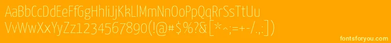 フォントYanonekaffeesatzExtralight – オレンジの背景に黄色の文字