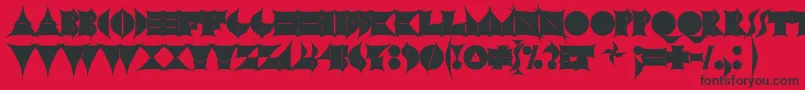 Czcionka N17sh – czarne czcionki na czerwonym tle
