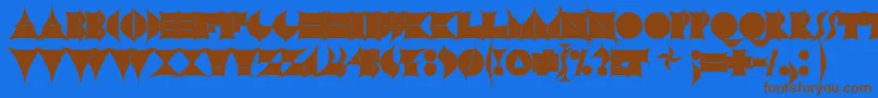 N17sh Font – Brown Fonts on Blue Background