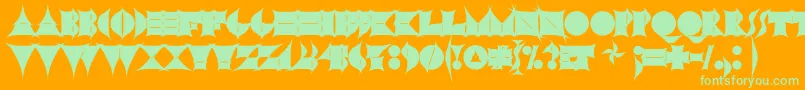 フォントN17sh – オレンジの背景に緑のフォント