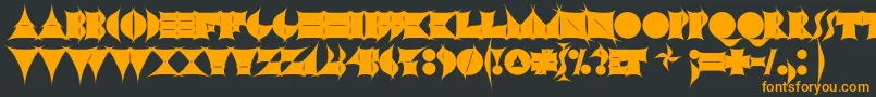 フォントN17sh – 黒い背景にオレンジの文字