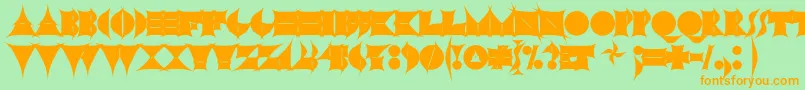 N17sh-Schriftart – Orangefarbene Schriften auf grünem Hintergrund