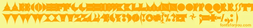N17sh-Schriftart – Orangefarbene Schriften auf gelbem Hintergrund