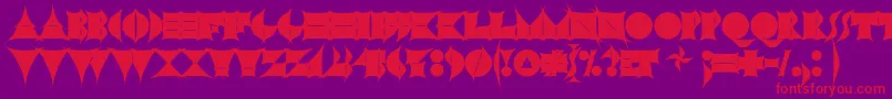 N17sh-Schriftart – Rote Schriften auf violettem Hintergrund