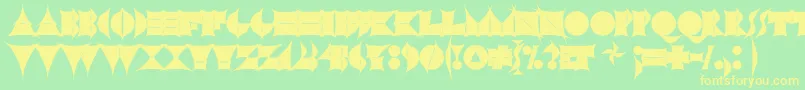 Шрифт N17sh – жёлтые шрифты на зелёном фоне