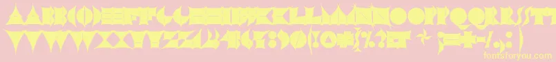 Police N17sh – polices jaunes sur fond rose