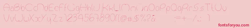 Antropofagia-Schriftart – Rote Schriften auf rosa Hintergrund