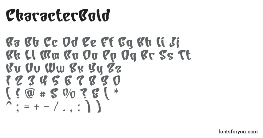 Шрифт CharacterBold – алфавит, цифры, специальные символы