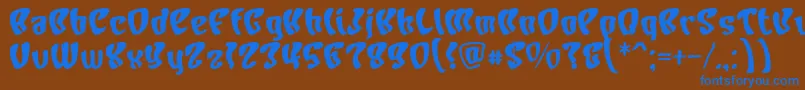 CharacterBold Font – Blue Fonts on Brown Background