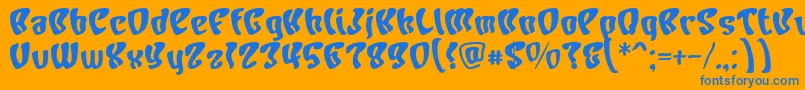 CharacterBold Font – Blue Fonts on Orange Background
