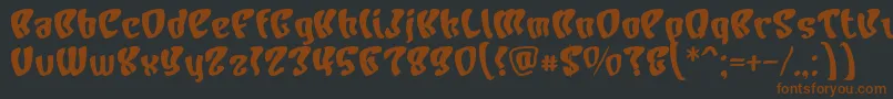 CharacterBold-fontti – ruskeat fontit mustalla taustalla