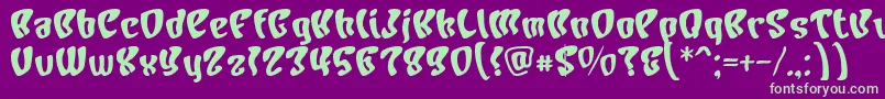 CharacterBold Font – Green Fonts on Purple Background