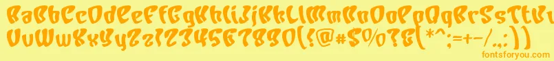 CharacterBold Font – Orange Fonts on Yellow Background