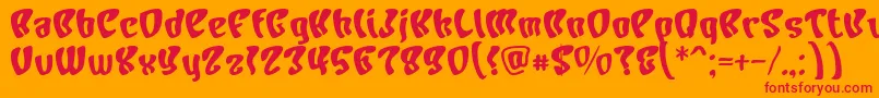 フォントCharacterBold – オレンジの背景に赤い文字