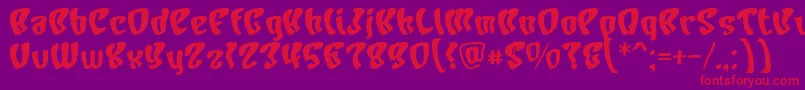 CharacterBold-Schriftart – Rote Schriften auf violettem Hintergrund