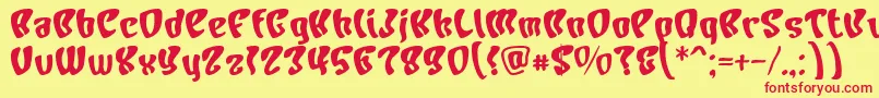CharacterBold Font – Red Fonts on Yellow Background