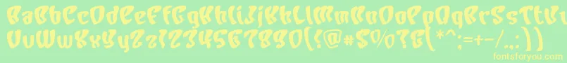 Police CharacterBold – polices jaunes sur fond vert