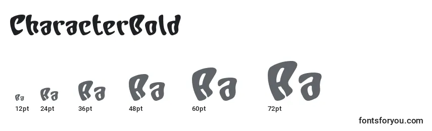 CharacterBold Font Sizes