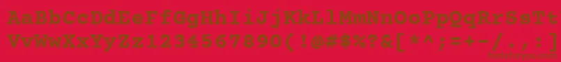 Czcionka CourierPrimeBold – brązowe czcionki na czerwonym tle