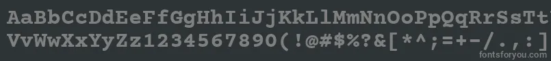 フォントCourierPrimeBold – 黒い背景に灰色の文字