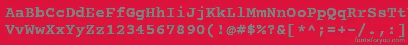 フォントCourierPrimeBold – 赤い背景に灰色の文字