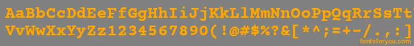 Шрифт CourierPrimeBold – оранжевые шрифты на сером фоне