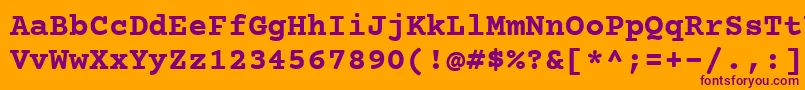 CourierPrimeBold Font – Purple Fonts on Orange Background