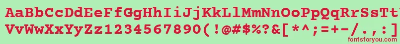 CourierPrimeBold Font – Red Fonts on Green Background