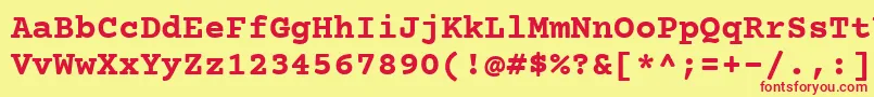 CourierPrimeBold Font – Red Fonts on Yellow Background