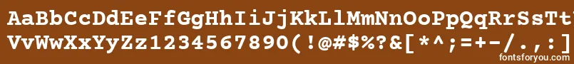 フォントCourierPrimeBold – 茶色の背景に白い文字