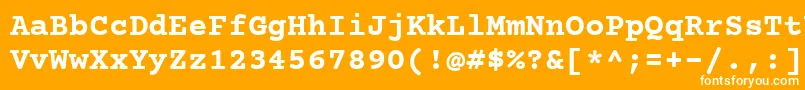 Fonte CourierPrimeBold – fontes brancas em um fundo laranja