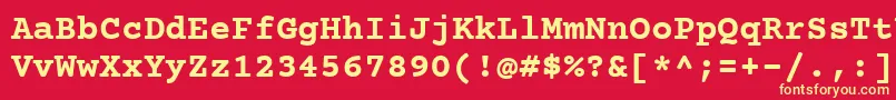 CourierPrimeBold Font – Yellow Fonts on Red Background