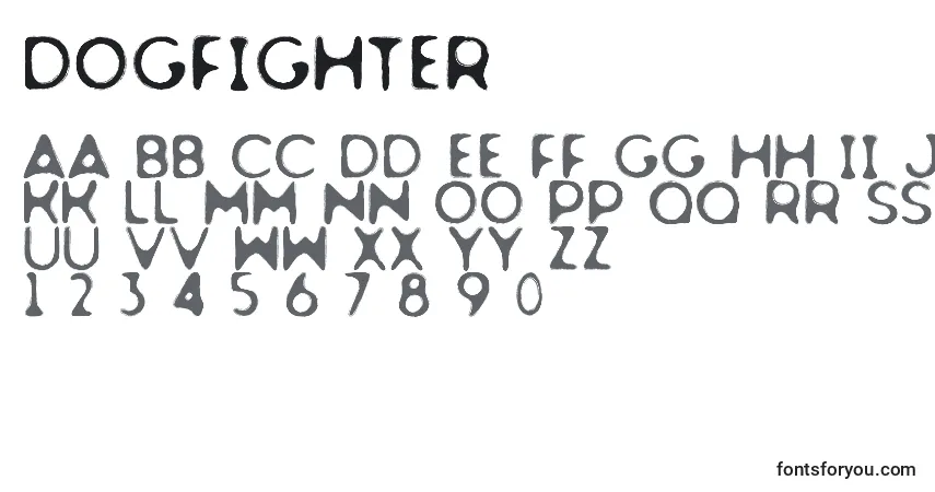 Шрифт Dogfighter – алфавит, цифры, специальные символы
