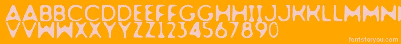 Dogfighter-Schriftart – Rosa Schriften auf orangefarbenem Hintergrund