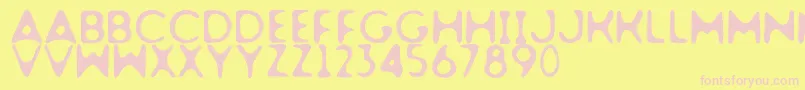 Czcionka Dogfighter – różowe czcionki na żółtym tle