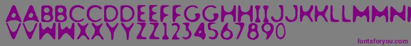 フォントDogfighter – 紫色のフォント、灰色の背景