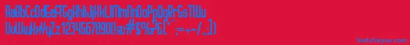 フォントIgnotoRegular – 赤い背景に青い文字