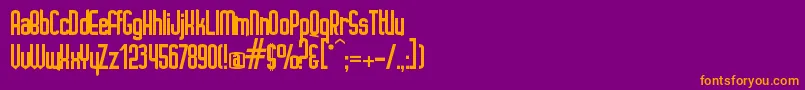 IgnotoRegular-fontti – oranssit fontit violetilla taustalla
