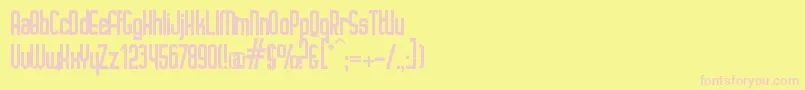 IgnotoRegular-fontti – vaaleanpunaiset fontit keltaisella taustalla