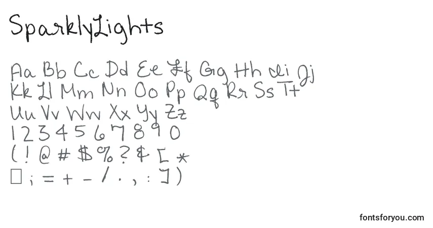 Schriftart SparklyLights – Alphabet, Zahlen, spezielle Symbole