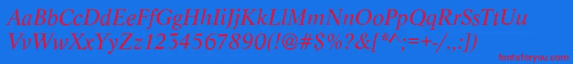 LyonItalic Font – Red Fonts on Blue Background