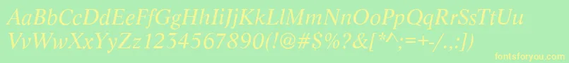 LyonItalic Font – Yellow Fonts on Green Background