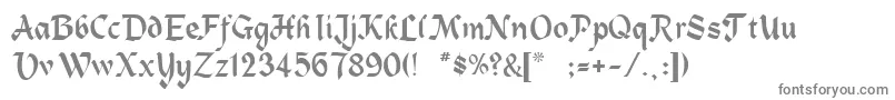Zepplin-fontti – harmaat kirjasimet valkoisella taustalla