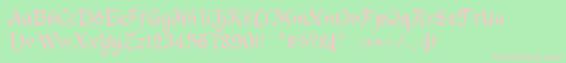 Zepplin-Schriftart – Rosa Schriften auf grünem Hintergrund