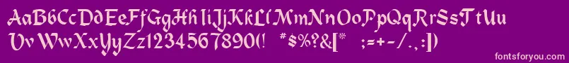 Zepplin Font – Pink Fonts on Purple Background