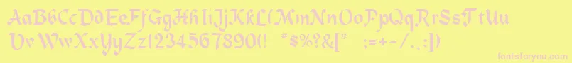 Zepplin Font – Pink Fonts on Yellow Background