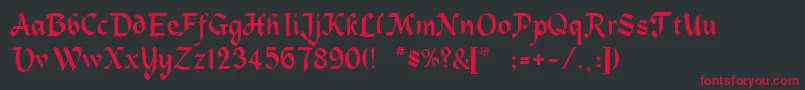 Zepplin Font – Red Fonts on Black Background