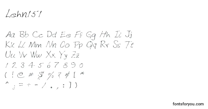 Czcionka Lehn151 – alfabet, cyfry, specjalne znaki